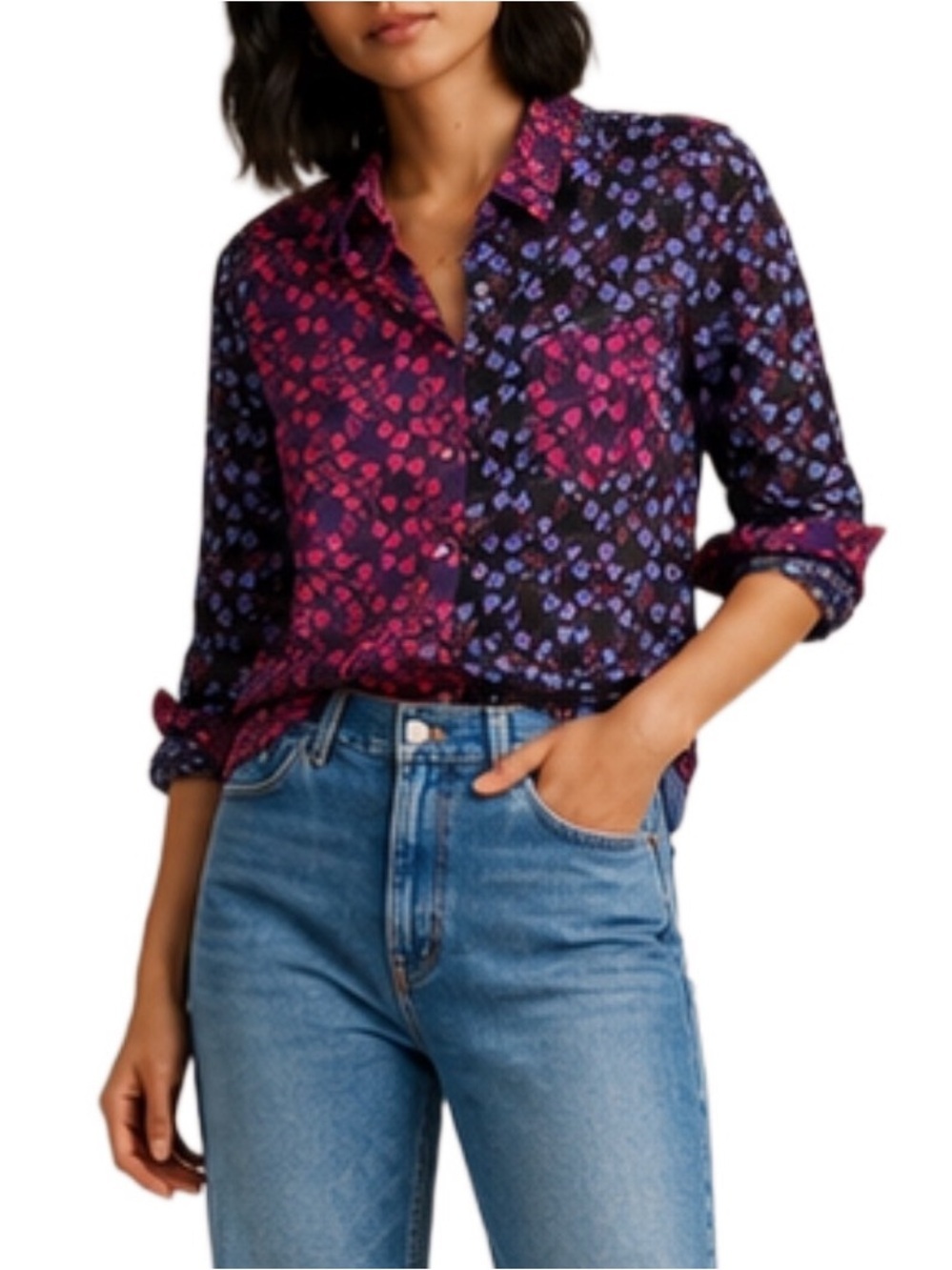 J. Crew Slim Perfect Shirt In Liberty Mixed Prints Size 0